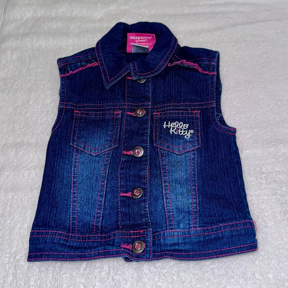 Hello Kitty Denim Vest. Size 2T